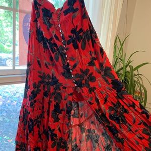 Free people Maxi Floral Skirt with buttons